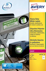 Avery L4774-20 étiquettes ultra résistantes ft 99,1 x 139 mm (b x h), 80 étiquettes, blanc