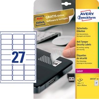 Avery étiquettes de sécurité, ft 63,5 x 29,6 mm, 540 pièces, 27 par feuille, boîte de 20 feuille-2
