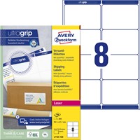 Avery L7165, Etiquettes d'expédition, Laser, Ultragrip, blanches, 100 pages, 8 per page, 99,1 x 67,7 mm-2