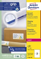 Avery L7168, Etiquettes d'expédition, Laser, Ultragrip, blanches, 100 pages, 2 per page, 199,6 x 143,5 mm
