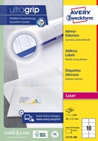 Avery L7173, Etiquettes d'expédition, Laser, Ultragrip, blanches, 100 pages, 10 per page, 99,1 x 57 mm