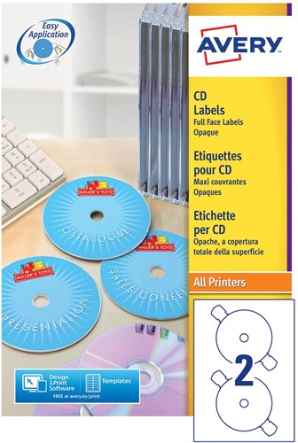 Avery L7676-25 étiquettes pour CD, diamètre 117 mm, 50 étiquettes, blanc-3