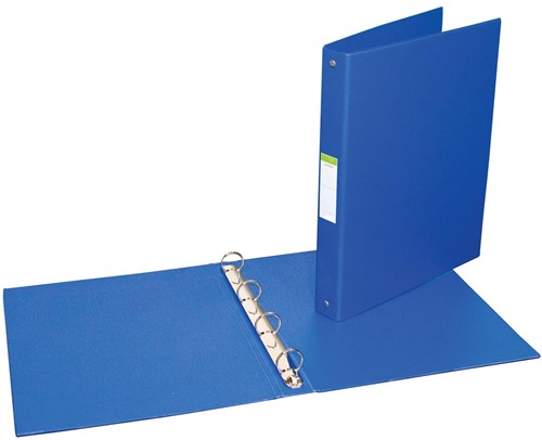 classeur pour ft A4, 4 anneaux de 25 mm, en PVC, bleu