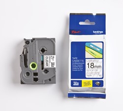 Brother TZe ruban pour P-Touch 18 mm, noir sur transparent