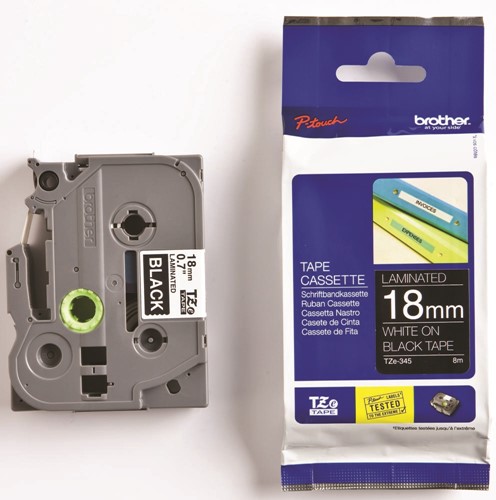 Brother TZe ruban pour P-Touch 18 mm, blanc sur noir-2