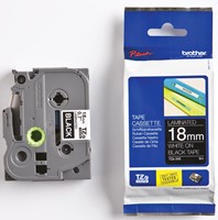 Brother TZe ruban pour P-Touch 18 mm, blanc sur noir
