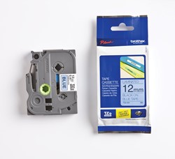 Brother TZe ruban pour P-Touch 12 mm, noir sur bleu