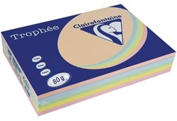 Clairefontaine A4 80g assorti pastel 1703 FSC <br>Par paquet de 500 feuilles